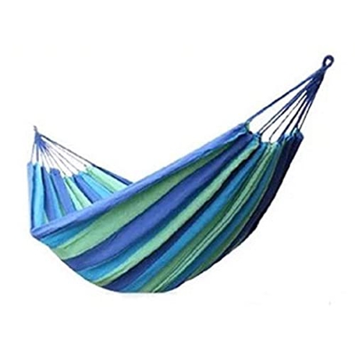 Hamaca Doble De Viaje portátil Hamaca Silla Perezosa De Otoño Hamaca De Lona Interior Exterior Jardín Y Terraza 260 * 80,Blue