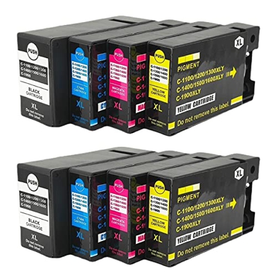 BAQU para Canon PGI-1500XL PGI 1500 XL Tinta de Tinta Tinta de Pigmento Compatible (Amarillo Negro Cyan Magenta) para impresoras Maxify MB2050 MB2350 