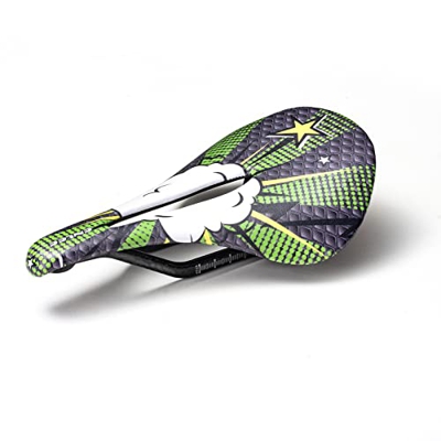 ZYWUOY Sillín de bicicleta de montaña, cojín ultraligero de fibra de carbono, cojín de asiento de bicicleta de montaña, color de microfibra