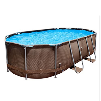SXSGSM Juego de Piscina Ovalada para Exteriores sobre el Suelo, Piscina sobre el Suelo para familias, Piscina Grande para Patios Traseros, Piscina por