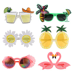 Hileyu 6 Pares de Gafas de Sol de Fiesta de Novedad,novedosos anteojos Divertidos para Adultos,Gafas de Sol Tropicales,Playa de Gafas Hawaianas para F en oferta