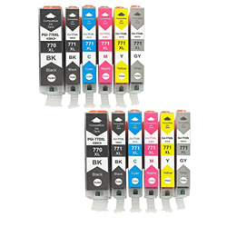 BAQU Cartuchos De Tinta para Canon PGI770 CLI771 Compatibles con PIXMA MG5770 MG6870 MG7770 PIXMA TS5070 TS6070 TS8070 Impresoras 2-Pack en oferta