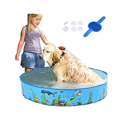 TOMYEUS Piscina Perros Piscina for Perros, Piscina Plegable for Perros - Piscina for niños portátil for niños, bañera de PVC, for Mascotas Bañera para