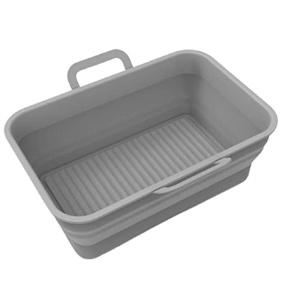 Freidora de aire, cuenco de silicona, cesta para freidora de aire, tapete plegable y ligero, reutilizable para cocina en el hogar