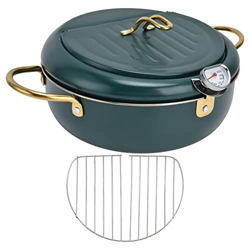 Uadme Freidora Profunda de Acero Inoxidable con Control de Temperatura y Tapa Freidora Tempura de Estilo japonés Freidora sin Recubrimiento para Papas en oferta