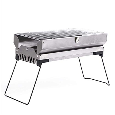 Parrilla de Barbacoa de Acero Inoxidable ahumador carbón Barbacoa Resistente Plegable con diseño de ventilación, portátil para jardín Familiar al Aire
