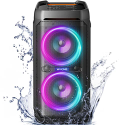 W-KING 100W Altavoz Bluetooth Potente V5.3, Altavoz Portatil Fiesta Potente Impermeable IPX6 con Graves Profundos/110dB Enorme Sonido/DSP/Luces/Micróf características