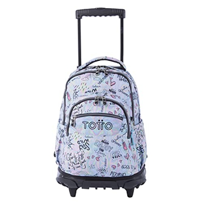 TOTTO Mochila escolar con ruedas rainbow party Renglones de color Multicolor