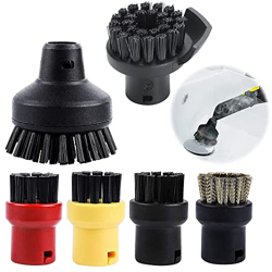 Foreverup Juego de 6 cepillos redondos para limpiador de vapor Karcher SC1 SC2 SC3 SC4 SC5 SC7 CTK10, cepillo de limpieza a vapor, 2 boquillas grandes en oferta