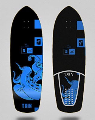 Txin Surfskate Deck Tabla Surf Skate Octopus Blue 34