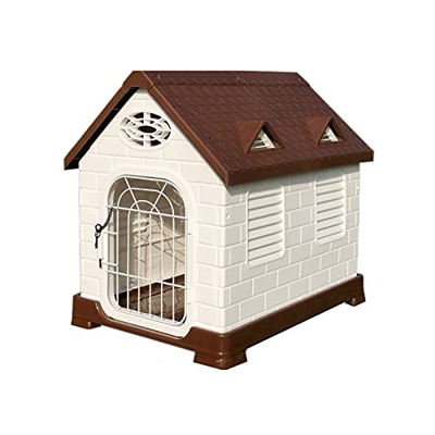 JYCCH Innovadora casa para Mascotas al Aire Libre, Perrera Impermeable para Perros pequeños, medianos, caseta de plástico para Interiores para Cachorr