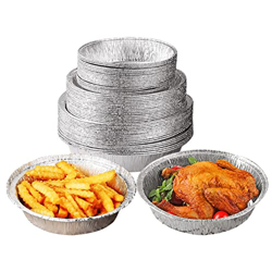 `TOMYEUS Bandejas de Aluminio Desechables para freidora de Aire, bandejas Redondas de Aluminio, Bandeja para Parrilla, Caja de hojalata de Aluminio An precio