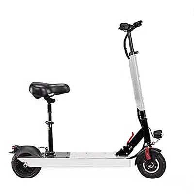 SGSDG Scooter eléctrico - Neumáticos sólidos de 8 Pulgadas, hasta 12 Millas de Largo Alcance y 20 mph Scooter Plegable portátil para Adultos con Siste