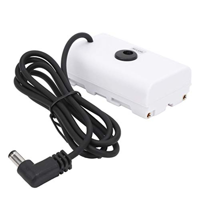 Janzoom Batería Ficticia de CC a F550, Adaptador de Batería de Material PU Pequeño Y Liviano, para la Industria de Monitores(Blanco)