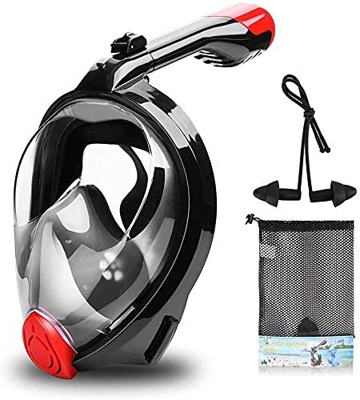 QHYXT Máscara de Buceo con esnórquel de Cara Completa Máscara de esnórquel de Cara Completa Máscara de Buceo con Soporte de cámara Desmontable para es
