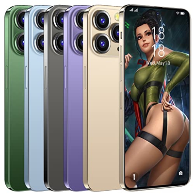 Roytil i14proMax Dual SIM/GPS/Face ID 5800mAh Batería 5G Teléfono Celular Android 12 Ten-Core Hotshot 3.5 Mm, Toma de Auriculares Smartphone,Verde,L