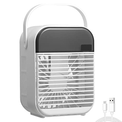 willkey Aire acondicionado portátil 3 W de vaporización de corriente USB enfriador de aire con 3 velocidades de bajo LED LED LED personal, ventilador 