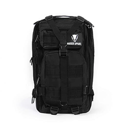 Madger Mochila Militar 20L / Bolsa Táctica / Senderismo, Trekking, Camping, Bicicleta, Outdoor / Impermeable, Multifunción, Negro características