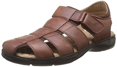 Fluchos - Sandalia de Hombre - Dozer F0533 Salvate Libano - Sandalia de Piel - Cierre con Velcro - Color Marrón - Talla 41