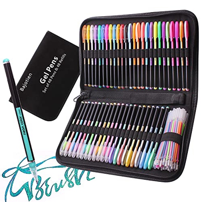 96 Bolígrafos Gel para Libros de Colorear para Adultos, 48 Boligrafos Colores para Colorear y 48 Recargas para Dibujo Drtesanal…