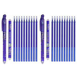 Winthai 24 Boligrafos Borrable Azul, boligrafos borrables, boligrafo de tinta de gel borrables, 2 bolígrafos azules de 0,5 mm + 20 Recambio Boli Borra características