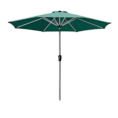 Sombrilla inclinable para mesa al aire libre, sombrilla de playa con poste de aluminio de 270 cm con protección solar con manivela, sombrilla para ext