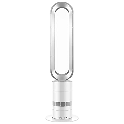 Bladeless Tower Fan Heater with Remote, 2000w Oscillating Tower Fan Electric Heater, Energy Saving PTC Ceramic Air Heater, LED Display, 8h Timer, 3 He