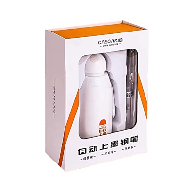 Autofill Ink Pen, Automatic ink fountain pen, Auto Fill Ink Fountain Pen for Calligraphy Painting, 1s Automatic Ink in, for School Supplies Not Dirty 