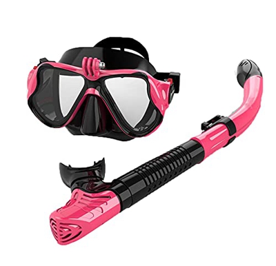 QHYXT Juego de esnórquel para Adultos, máscara de Fugas y Juego de esnórquel para Adultos, máscara de Buceo panorámica de Vidrio Templado Resistente a