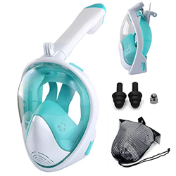 QHYXT Juego De Snorkel para Adultos, Máscara De Natación De Snorkel De Buceo Panorámico De 180 ° con Soporte De Cámara Y Snorkel Plegable con Parte Su en oferta
