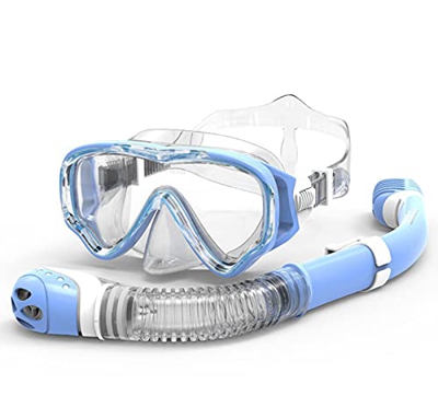 QHYXT Set de Snorkel ni Máscara de Snorkel Equipo de Snorkel Dry Top Máscara de Buceo y Set de Snorkel Anti-vaho ni, Niños, Niñas, Jóvenes, Niños de 6