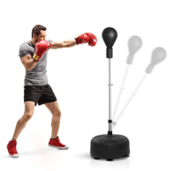 Saco De Boxeo Inflable Con Soporte, Saco De Boxeo De 51 A 63 Pulgadas De Altura Ajustable, Base Extragrande Con 6 Ventosas, Bola De Velocidad De Perfo precio
