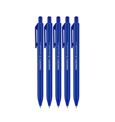 inoxcrom: S1 - Bolígrafo retráctil, escritura ultra suave y tacto agradable, punta media (1mm), bolsa 5 bolis (Azul) precio