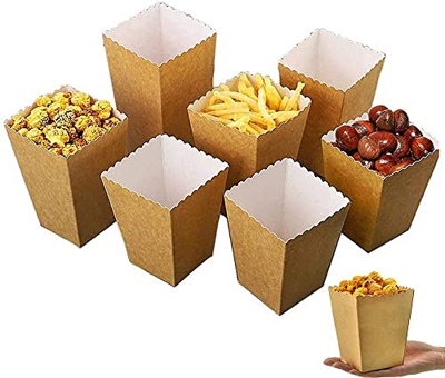 30pcs Cajas de Palomitas Cartón Caramelo Contenedor Cine Pequeñas Cajas de Palomitas de Maíz 7 x 20,2 x 9 cm