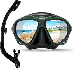 QHYXT Equipo Profesional de Buceo y esnórquel, Gafas de Buceo, natación, Juego de Tubos de respiración fácil para Adultos en oferta