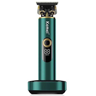 KEMEI Cortadora de pelo profesional inalámbrica eléctrica para hombres, kit de corte de pelo de precisión sin huecos en T, cortapelos recargables con 