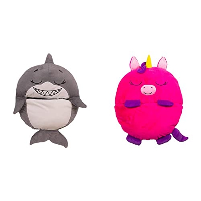 Dormi Locos- Tiburón, Color Gris + Unicornio, Color Rosa, 167cm x 76cm (Concentra 506101)