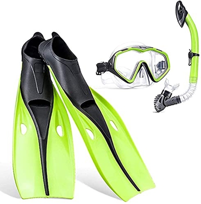 QHYXT Máscaras de Buceo de Cara Completa Conjunto de esnórquel Profesional Gafas antivaho de Silicona Gafas Aletas de natación Conjunto Equipo de Buce