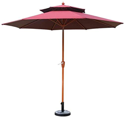 Sombrilla para patio al aire libre Sombrillas para jardín al aire libre Sombrillas con base de sombrilla Sombrilla de jardín de 9 pies / 2,7 m con man precio