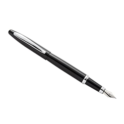 Amazon Basics - Pluma estilográfica recargable, punta fina, cuerpo de latón, tinta negra en oferta