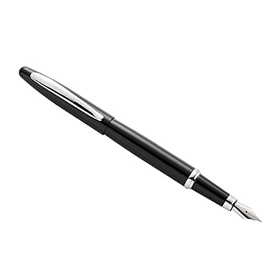 Amazon Basics - Pluma estilográfica recargable, punta fina, cuerpo de latón, tinta negra