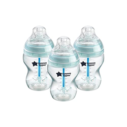 Tommee Tippee - Biberónes Anticólico con Tetina con Forma de Pecho y Sistema de Aireación Anticólico, 260 ml, Pack de 3 en oferta
