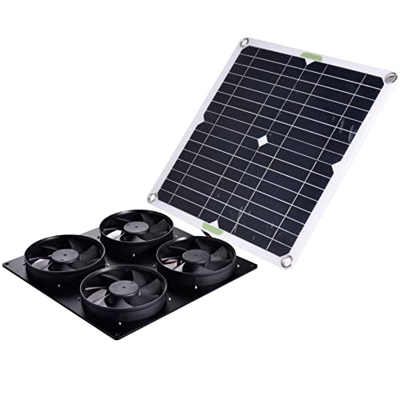 ANUU Ventilador de Ventilador Alimentado por Panel Solar Ventilador de Escape para Invernadero Casa rodante Casa de Pollo Equipo de ventilación al Air