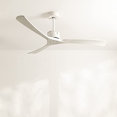 CREATE / WIND LARGE DC / Ventilador de techo Blanco y Aspas Blancas / 6 velocidades, Silencioso , Programable, dos alturas