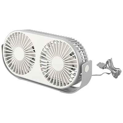 Tomshi Ventilador de escritorio Ventilador doble con aromaterapia Lámpara de noche de tres velocidades Ventilador USB Refrigeración por aire de escrit