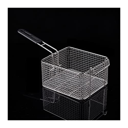 Cesta para freír Cesta de freír de acero inoxidable freír neta fryer fryer freír mariquita papas fritas choque de pollo canasta de frying asistente de características