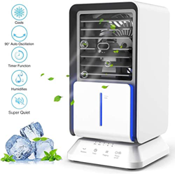 Enfriador de aire portátil Enfriador de espacio Mini aire acondicionado personal Ventilador de mesa 3 en 1 Enfriador evaporativo de escritorio Purific características