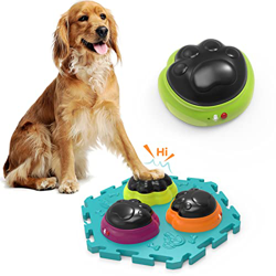 Nueplay Grabable Conjunto de Botones Parlantes,Grabación & Reproducción,Entrenamiento de Comunicación de Mascotas con 3 Botones, 1 Base & 12 Pegatinas precio