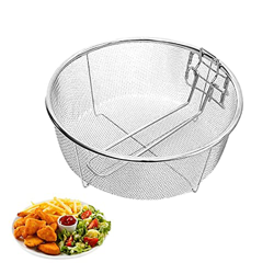 Cesta para freír Cesta de papas fritas de acero inoxidable Cesta de frito cuadrado Chip de acero portátil Canasta de pollo frito con mango para Cocina en oferta