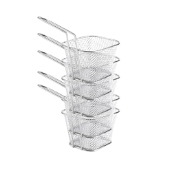 Cesta para freír 5/ 6pcs Cestas de acero inoxidable chips chips presentación cuestador de canasta de cesta de comida herramienta de cocina cocinero ca características